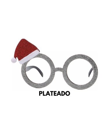 Gafas con Gorro Navideño de Purpurina