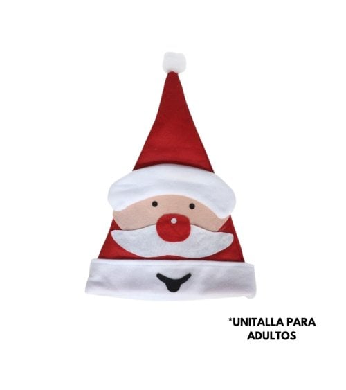 Gorro Navideño con Papá Noel de Fieltro
