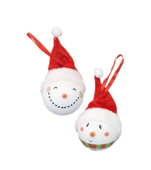 Bola de Cerámica de Muñeco de Nieve para Árbol