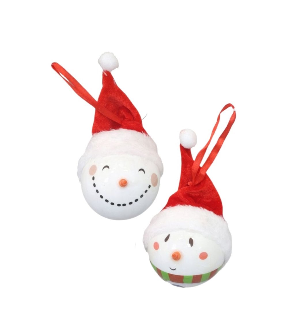 Bola de Cerámica de Muñeco de Nieve para Árbol