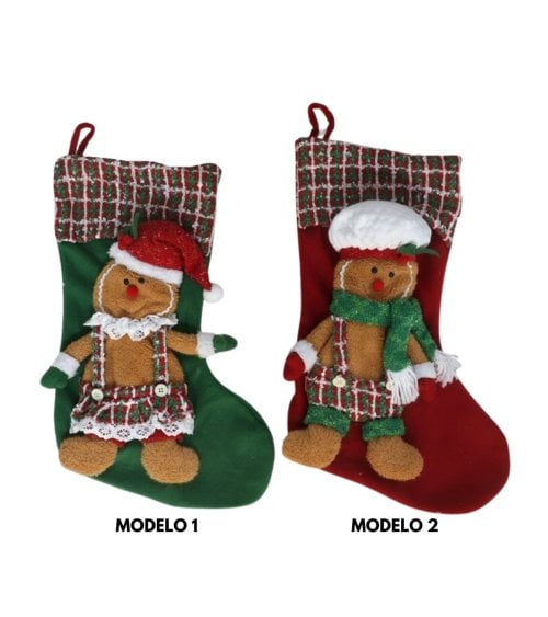 Calcetin Navideño de Muñeco de Jengibre