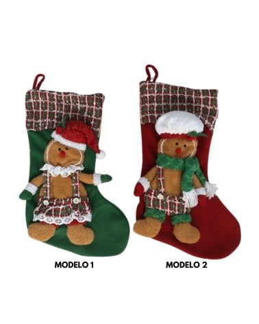 Calcetin Navideño de Muñeco de Jengibre