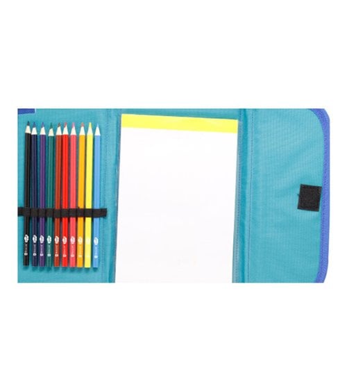 Estuche Estampado y Velcro Incluye Lápices y Folios