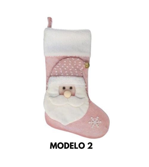 Calcetín Navideño Rosa para Colgar