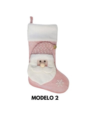 Calcetín Navideño Rosa para Colgar