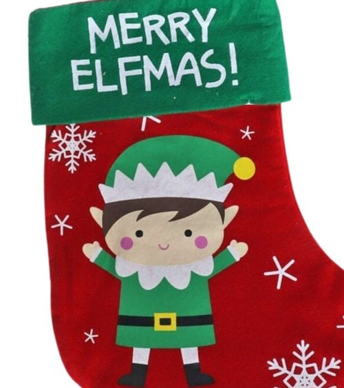 Calcetín Navideño con Diseño de Elfo para Colgar