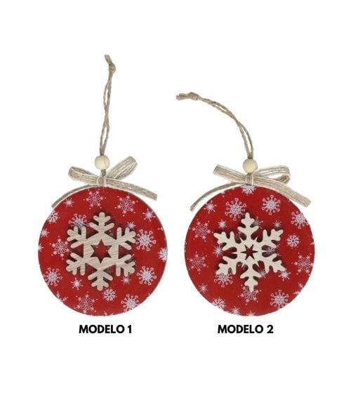 Colgante de Copo de Nieve de Madera para Árbol