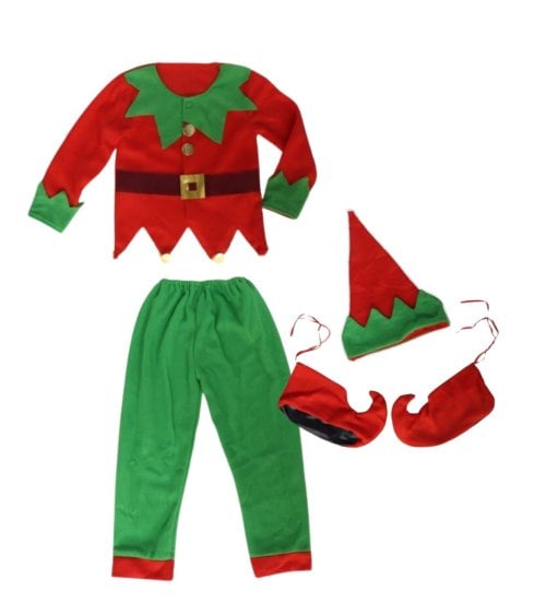 Traje Infantil de Elfo Navideño de 4 Piezas