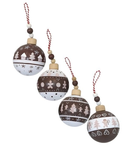 Bola de Diseño Navideño Marrón para Árbol