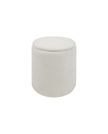 Puff Baúl Kaydi de Pelo Blanco