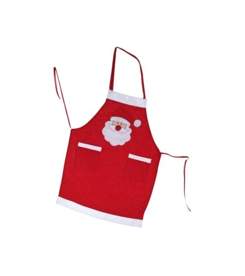 Delantal Navidadeño Rojo con Papá Noel