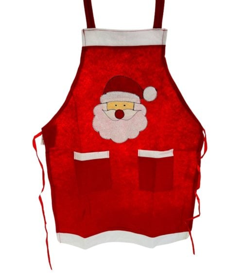Delantal Navidadeño Rojo con Papá Noel