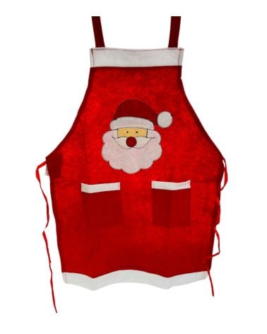 Delantal Navidadeño Rojo con Papá Noel