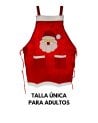 Delantal Navidadeño Rojo con Papá Noel