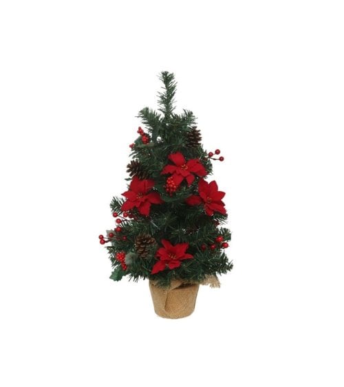 Mini Árbol de Navidad con Poinsettia