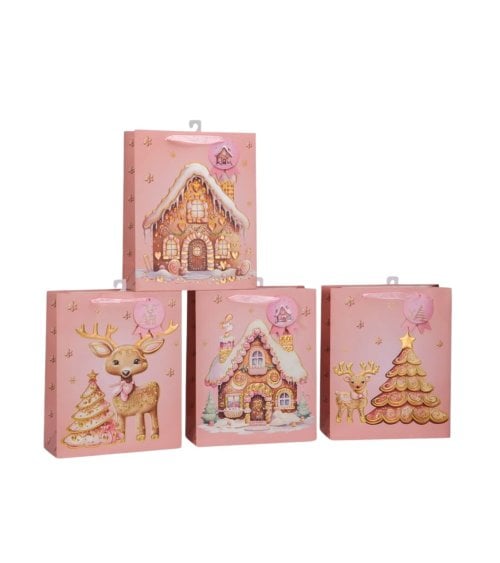 Bolsa de Regalo Navideña Rosa de Galletas