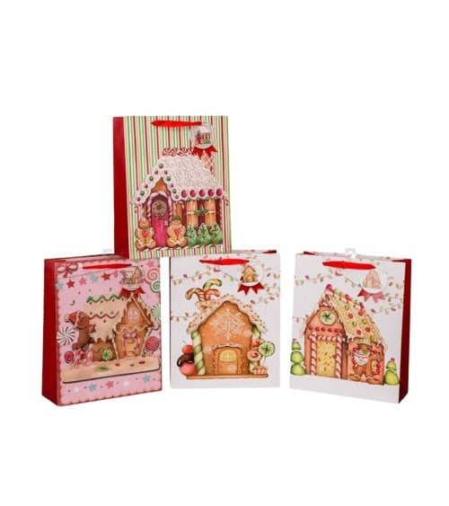 Bolsa de Regalo Navideña de Casita de Jengibre