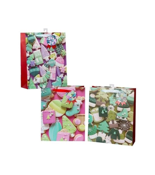 Bolsa de Regalo Navideña de Galletas Coloridas