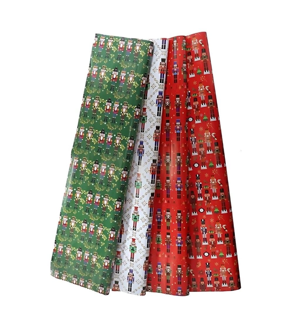 Papel de Regalo Navideño con Cascanueces