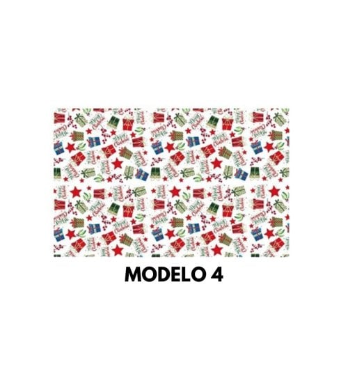 Papel de Regalo Navideño Rojo con Personajes