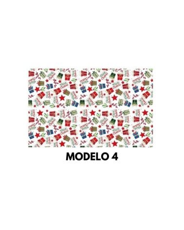 Papel de Regalo Navideño Rojo con Personajes