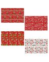 Papel de Regalo Navideño Rojo con Personajes