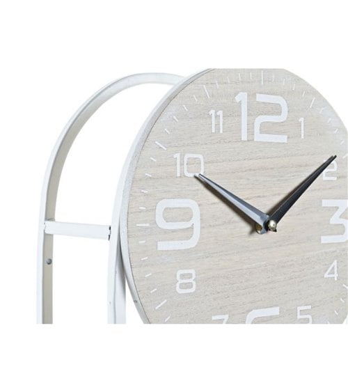 Reloj de Pared en Madera con Estantería