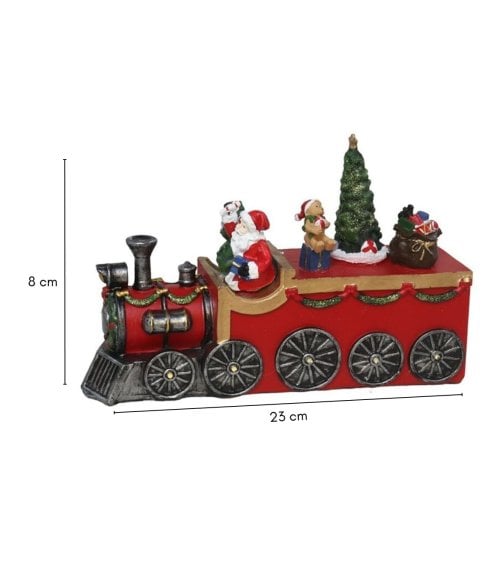 Escena Navideña de Tren de Papá Noel con Luces