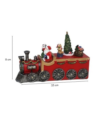 Escena Navideña de Tren de Papá Noel con Luces