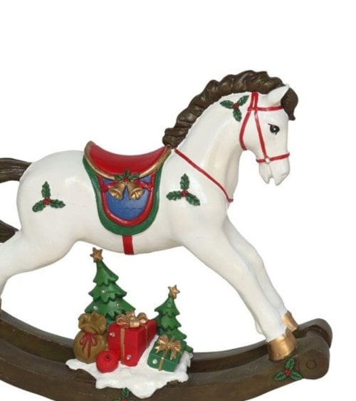 Figura Navideña de Caballo Balancín Clásico