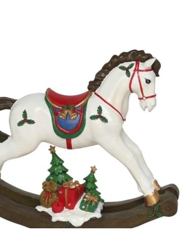 Figura Navideña de Caballo Balancín Clásico
