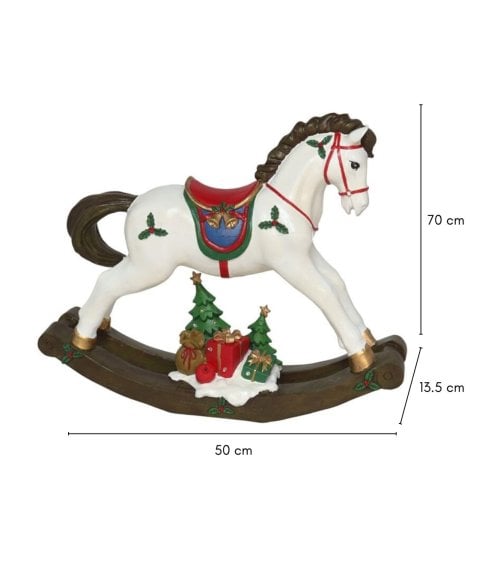 Figura Navideña de Caballo Balancín Clásico