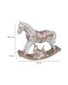 Figura Navideña de Caballo Balancín Rosa y Blanco