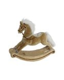 Figura Navideña de Caballo Balancín Dorado