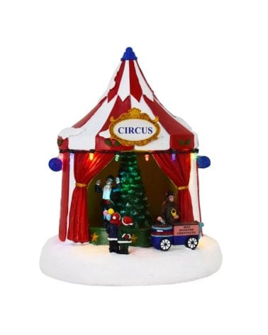 Escena Navideña de Circo con LED y Movimiento