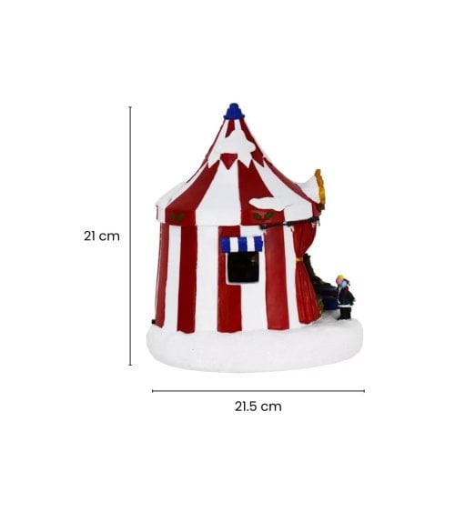 Escena Navideña de Circo con LED y Movimiento