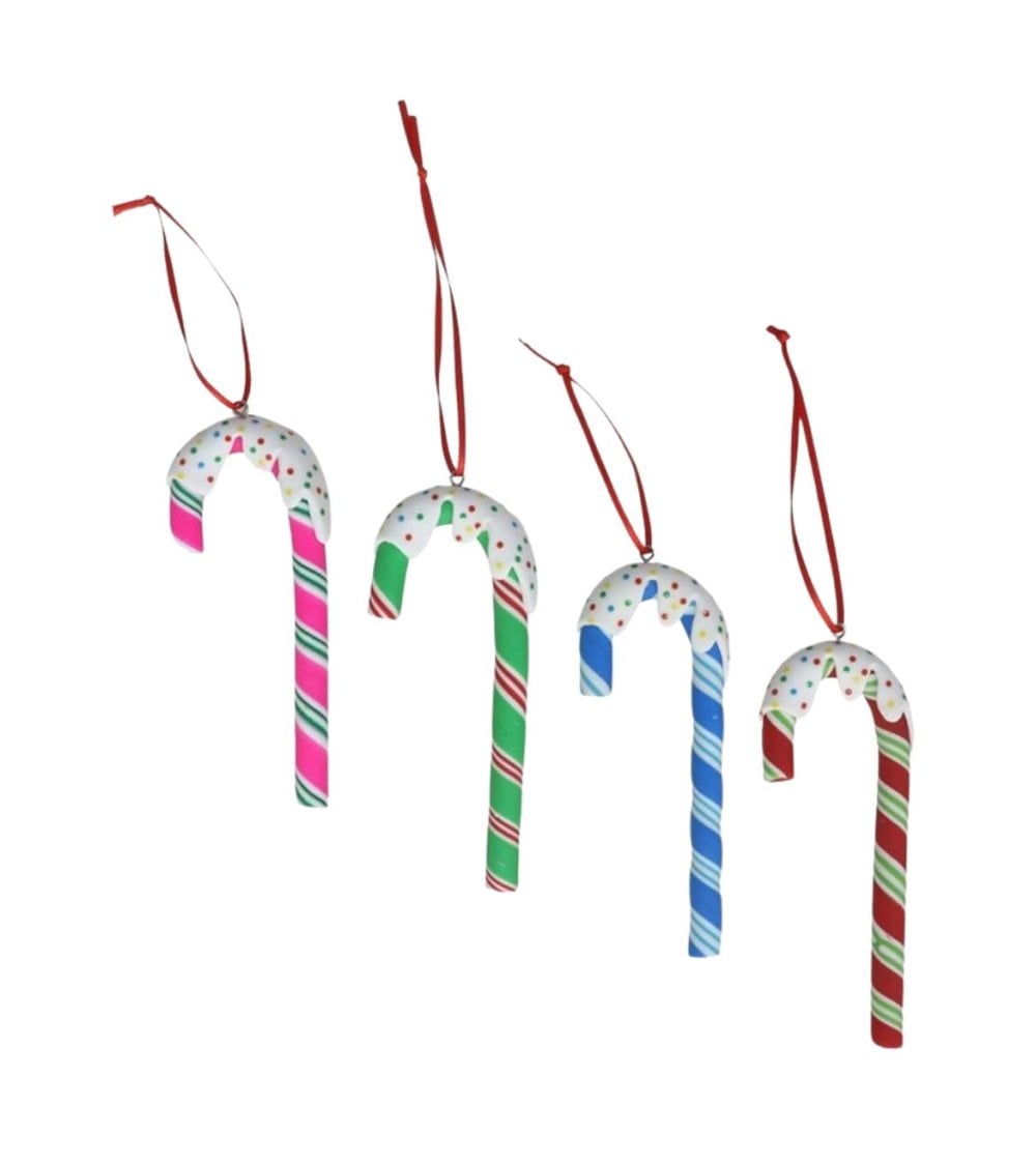 Colgante de Bastón de Caramelo Glaseado para Árbol