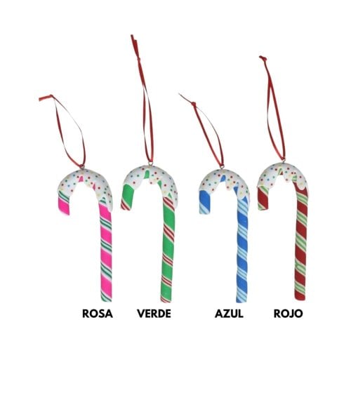 Colgante de Bastón de Caramelo Glaseado para Árbol