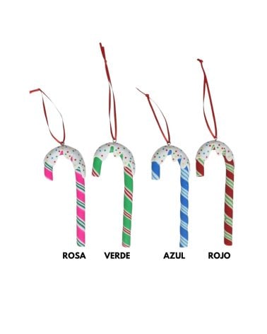 Colgante de Bastón de Caramelo Glaseado para Árbol