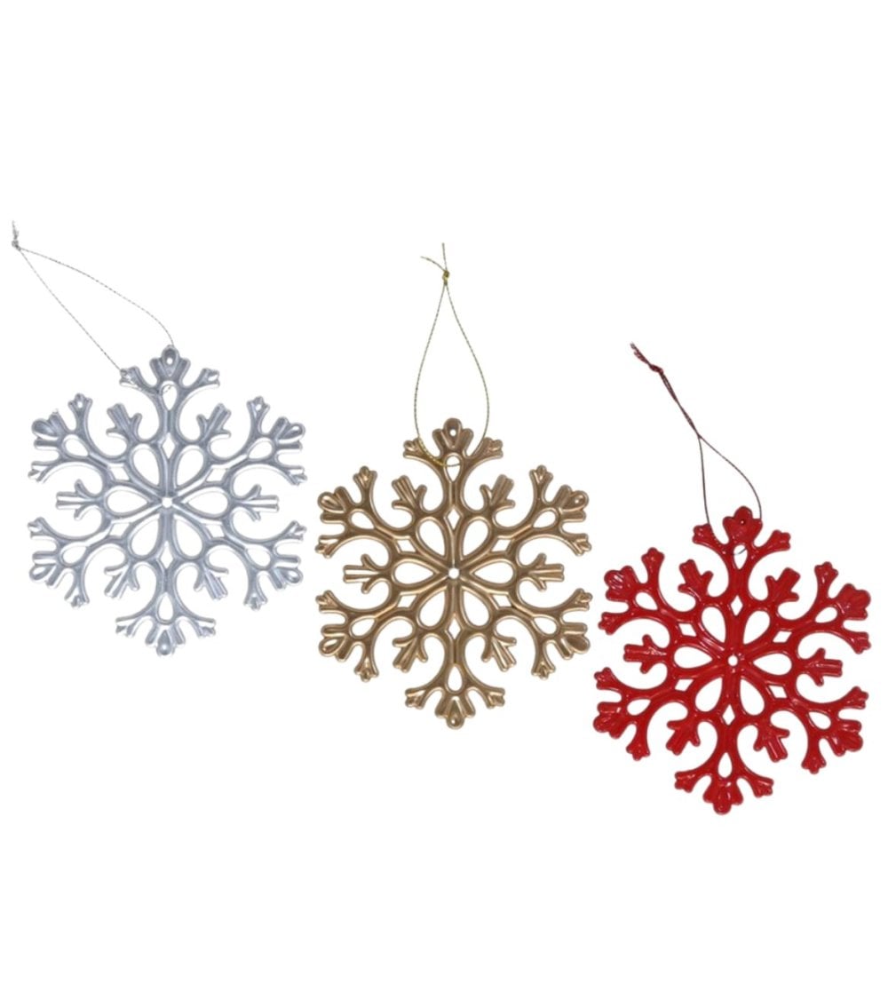 Colgante de Copo de Nieve Metalizado para Árbol