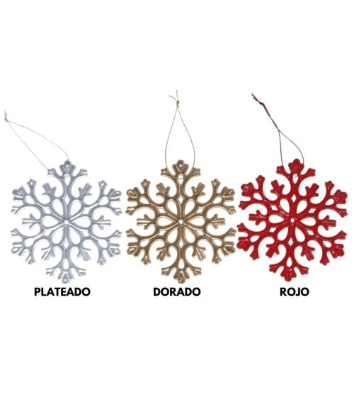 Colgante de Copo de Nieve Metalizado para Árbol