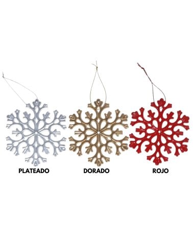 Colgante de Copo de Nieve Metalizado para Árbol
