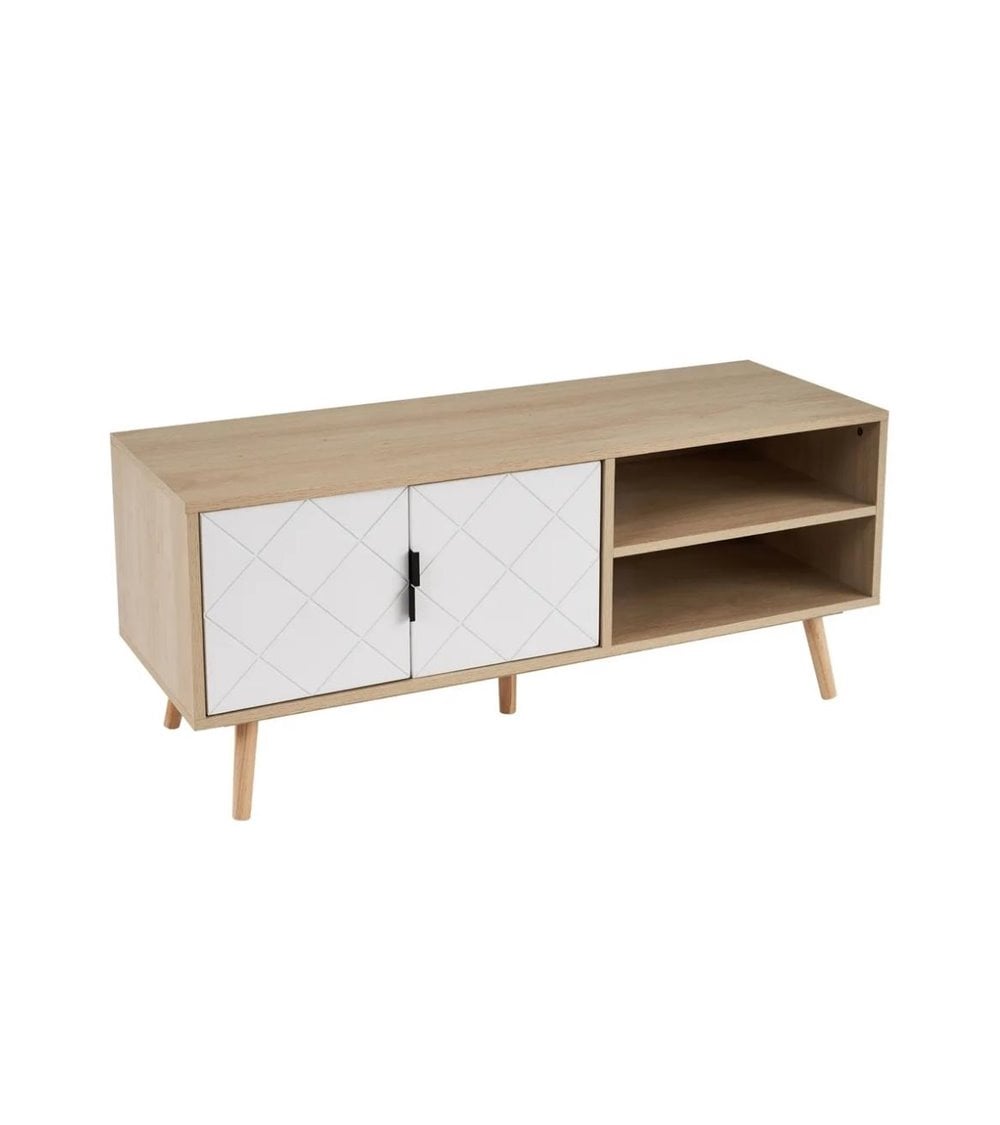 Mueble de TV Nórdico con Dos Puertas con Rombos