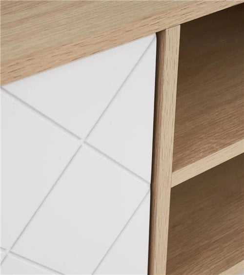 Mueble de TV Nórdico con Dos Puertas con Rombos