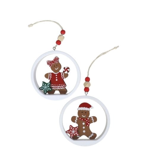 Colgante Circular con Galleta de Jengibre para Árbol