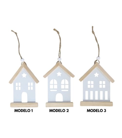 Colgante de Casita Blanca de Madera para Árbol