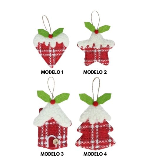 Colgante de Figura Glaseada Roja para Árbol
