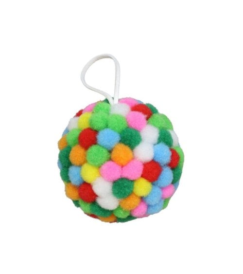 Bola Navideña de Pompones Multicolor