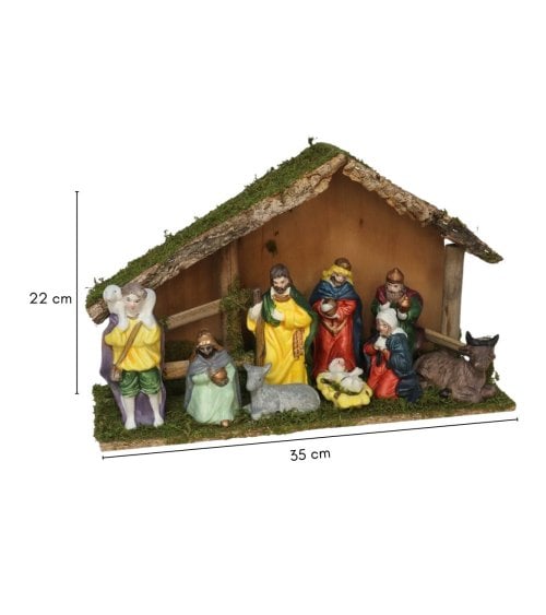 Nacimiento de 9 Piezas con Casa para Belén