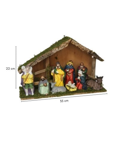 Nacimiento de 9 Piezas con Casa para Belén